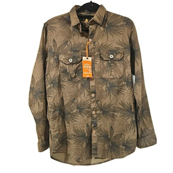 NWT Superdry Army Shirt Men's XL Green Camo Military Field Army Casual Utility - Picture 13 of 13